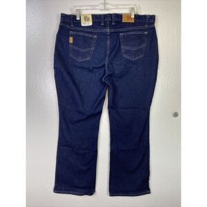 Texas Jeans Womens Sz 18 Blue Denim Dark Wash Bootcut Stretch Cotton Made In USA